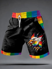 Men's Pride Month Rainbow Art  Shorts