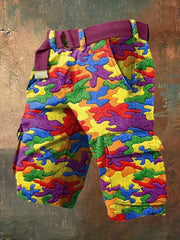 Men's Pride Month Rainbow Art Shorts