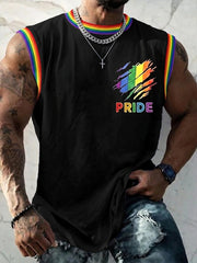 Men's LGBT Rainbow Month Rainbow Flag Art Print Sleeveless Vests