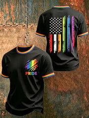 Men's LGBT Rainbow Month Rainbow Flag Art Print Short Sleeve T-shirt