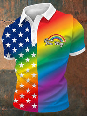 Men's Pride Month 'Born This Way ' Printed Short Sleeve Top