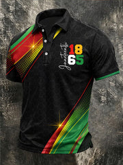 Men's  Juneteenth Print Casual Polo
