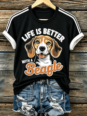Women's Life Is Is Better With A Beagle Round Neck T-shirt