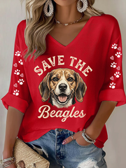 Women's Save The Beagles Waffle T-shirt