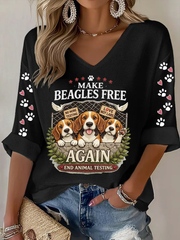 Women's Save The Beagles Waffle T-shirt