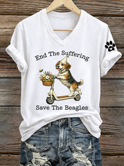 Women's End The Suffering Save The Beagles Short-sleeved T-shirt