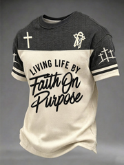 Men's Lining Life By Faith On Purpose Printed Waffle Casual Short Sleeve