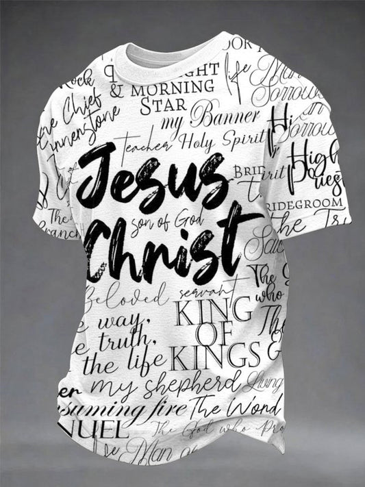 Men's Faith Print Casual T-Shirt