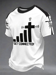 Men's "Connect To God,The Password IS Prayer" Print Casual T-Shirt