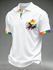 Men's Pride Month Rainbow Flag Printed Short Sleeve Top