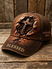 Unisex Christian Cross  Jesus Blessed  Print Hat