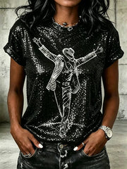 Women's King Of Pop Printed T-shirt