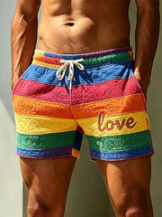 Men's Pride Month Print Casual Shorts