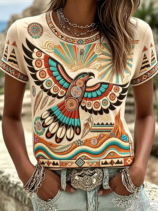 Women's Native Animal Art Print T-Shirts