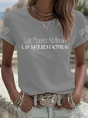 Women's Shakira Dai Dai Print Iron On Short Sleeve T-Shirt