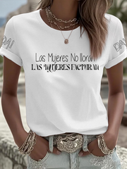 Women's Shakira Dai Dai Print Iron On Short Sleeve T-Shirt