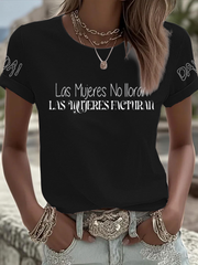Women's Shakira Dai Dai Print Iron On Short Sleeve T-Shirt