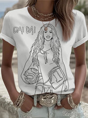Women's Shakira Print short-sleeved T-shirt