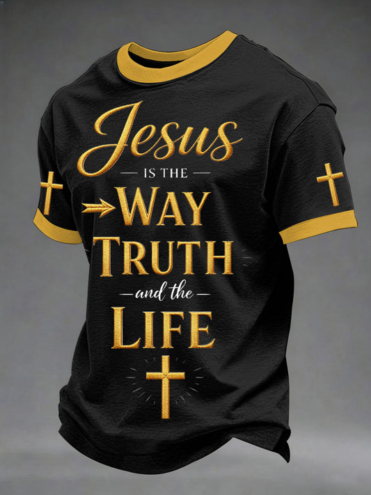 Men's Christian Jesus The Way The Truth The Life Print Tee