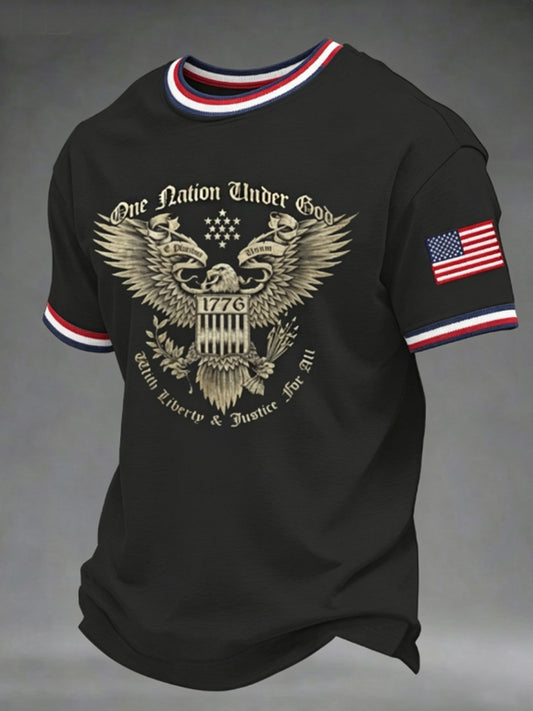 Men's One Nation Under God American Eagle Patriotic Tee