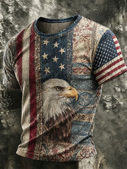 Men's Independence Day American Print Casual T-shirt