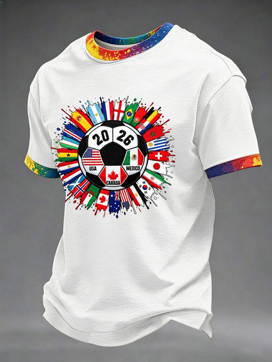 Men's Soccer 2026 Printed Casual T-Shirt