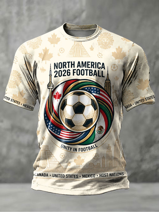 Men's Soccer 2026 Printed Casual T-Shirt