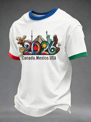 Men's Soccer 2026 Printed Casual T-Shirt
