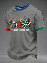 Men's Soccer 2026 Printed Casual T-Shirt