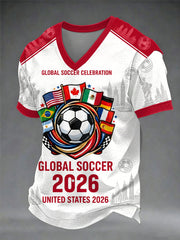 Men's Soccer 2026 Printed Casual T-Shirt