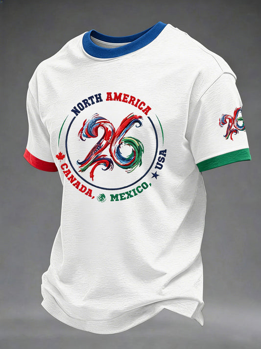 Men's Soccer 2026 Printed Casual T-Shirt