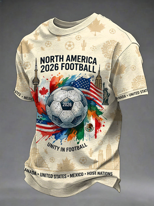 Men's Soccer 2026 Printed Casual T-Shirt