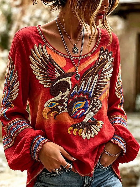Women's Native Eagle Art Tops