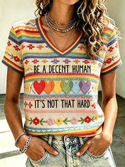 Women's Be A Decent Human It's Not That Hard Short-sleeved T-shirt