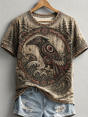 Women's Indigenous Art Print Casual T-shirt