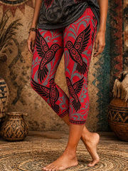 Women's Native Hummingbird Art Leggings