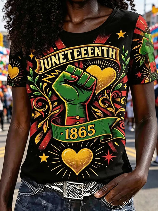 Women's Juneteenth Print Casual Tee