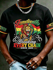 Men's Juneteenth 1865 Print Casual Short Sleeve T-shirt