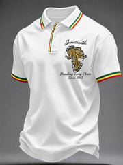 Men's Juneteenth Breaking Every Chain Since 1865 Print Casual Polo