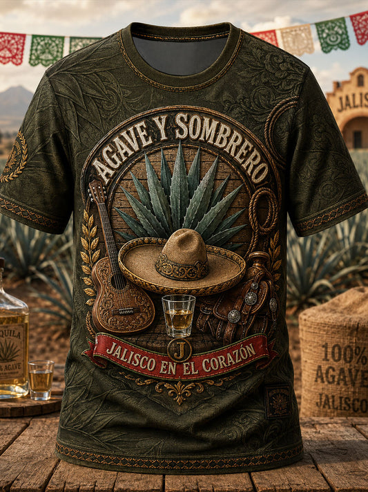 Men's Mexico Charro Pride Jalisco Printed T-shirt