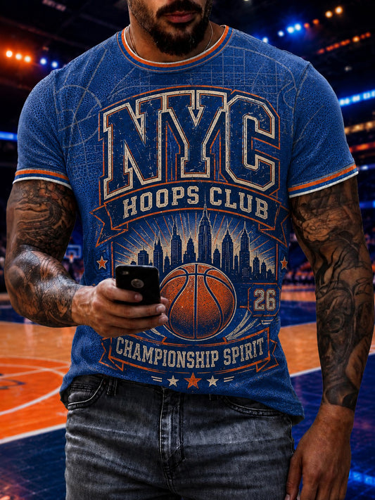 Men's New York Basketball Printed T-shirt