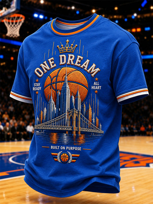 Men's GO NEW YORK GO! Gift For Basketball Fans Print Casual Tee