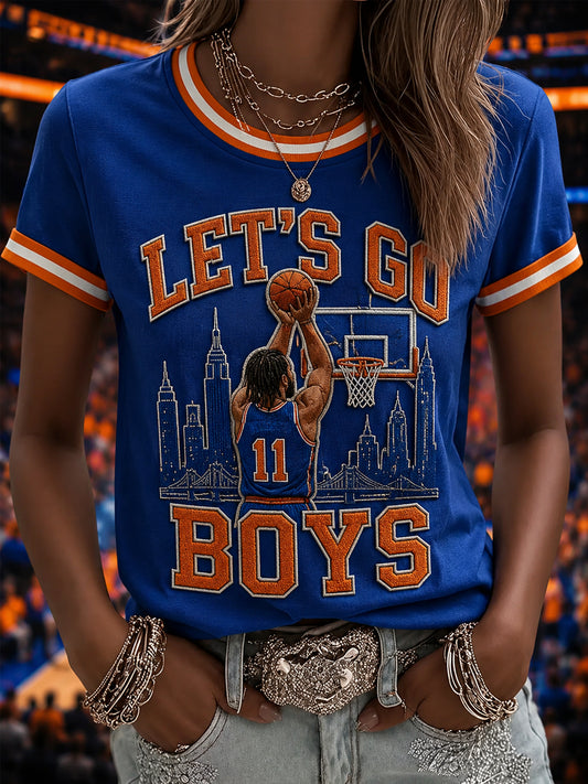 Women's Gift For Basketball Fans Print Casual Tee