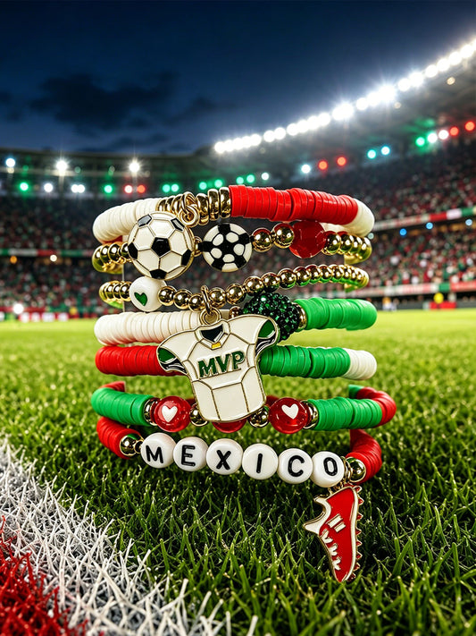 Mexico Football Casual Bracelet Set