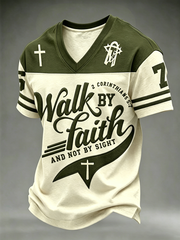 Men's Walk By Faith And Not By Sight V-neck T-shirt