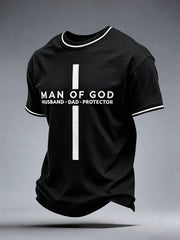 Men's Man Of God Husband Dad Protector T-Shirt