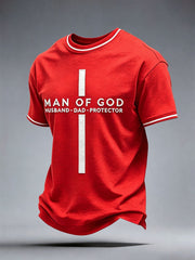Men's Man Of God Husband Dad Protector T-Shirt