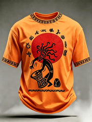 Men's Indigenous Art Print Casual T-Shirt