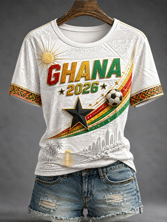 Women's 2026 Ghana Football Style T-shirt
