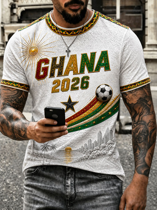 Men's 2026 Ghana Football Style T-shirt